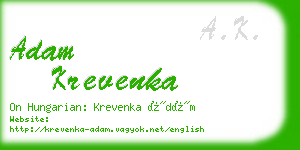 adam krevenka business card